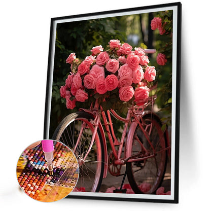 Rose Bike - Full Square Drill Diamond Painting 30*40CM