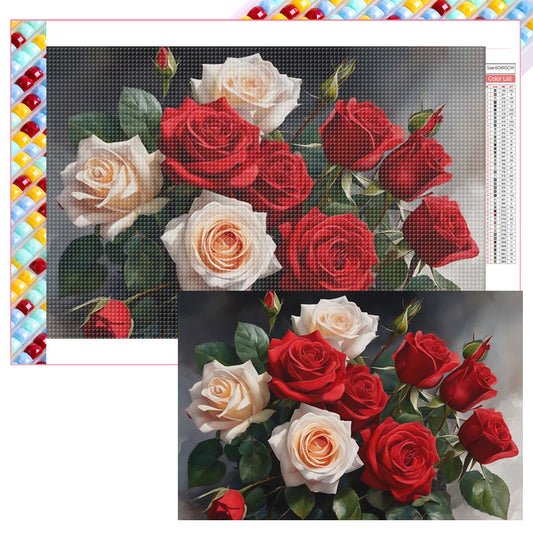 Roses - Full Square Drill Diamond Painting 60*40CM