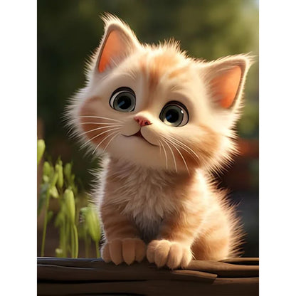 Kitten - Full Round Drill Diamond Painting 30*40CM