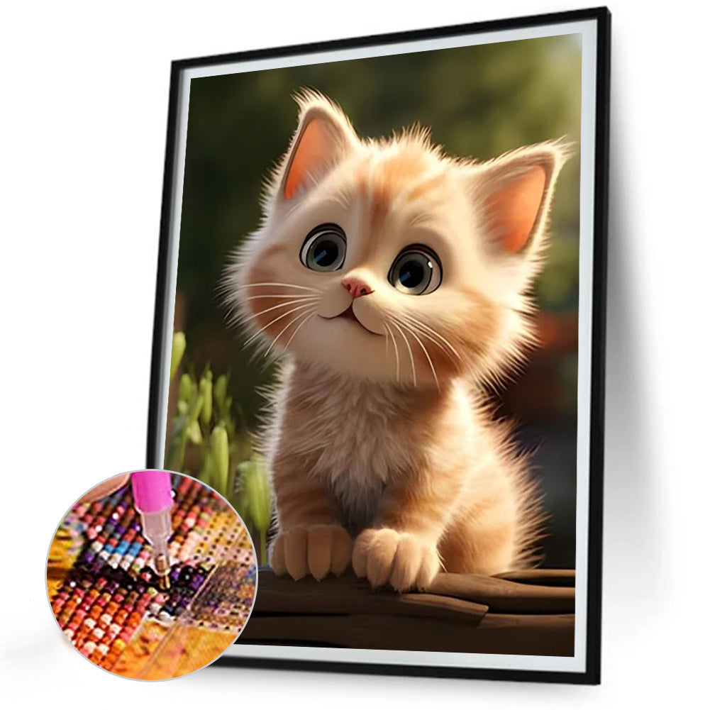 Kitten - Full Round Drill Diamond Painting 30*40CM
