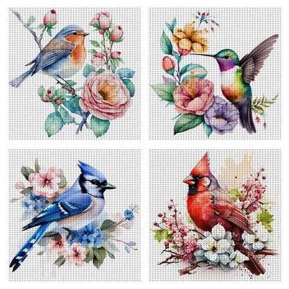 Flowers And Birds - 18CT Stamped Cross Stitch