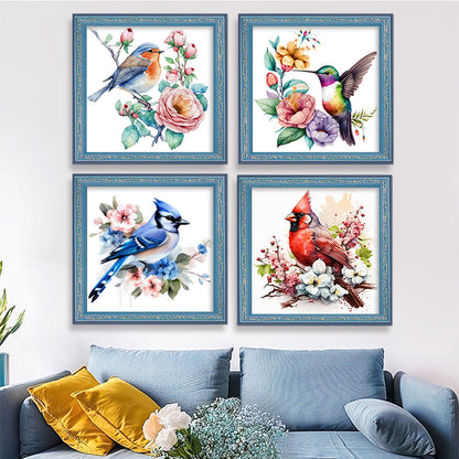 Flowers And Birds - 18CT Stamped Cross Stitch