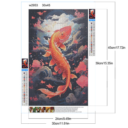 Leap Koi - Full Round Drill Diamond Painting 30*45CM