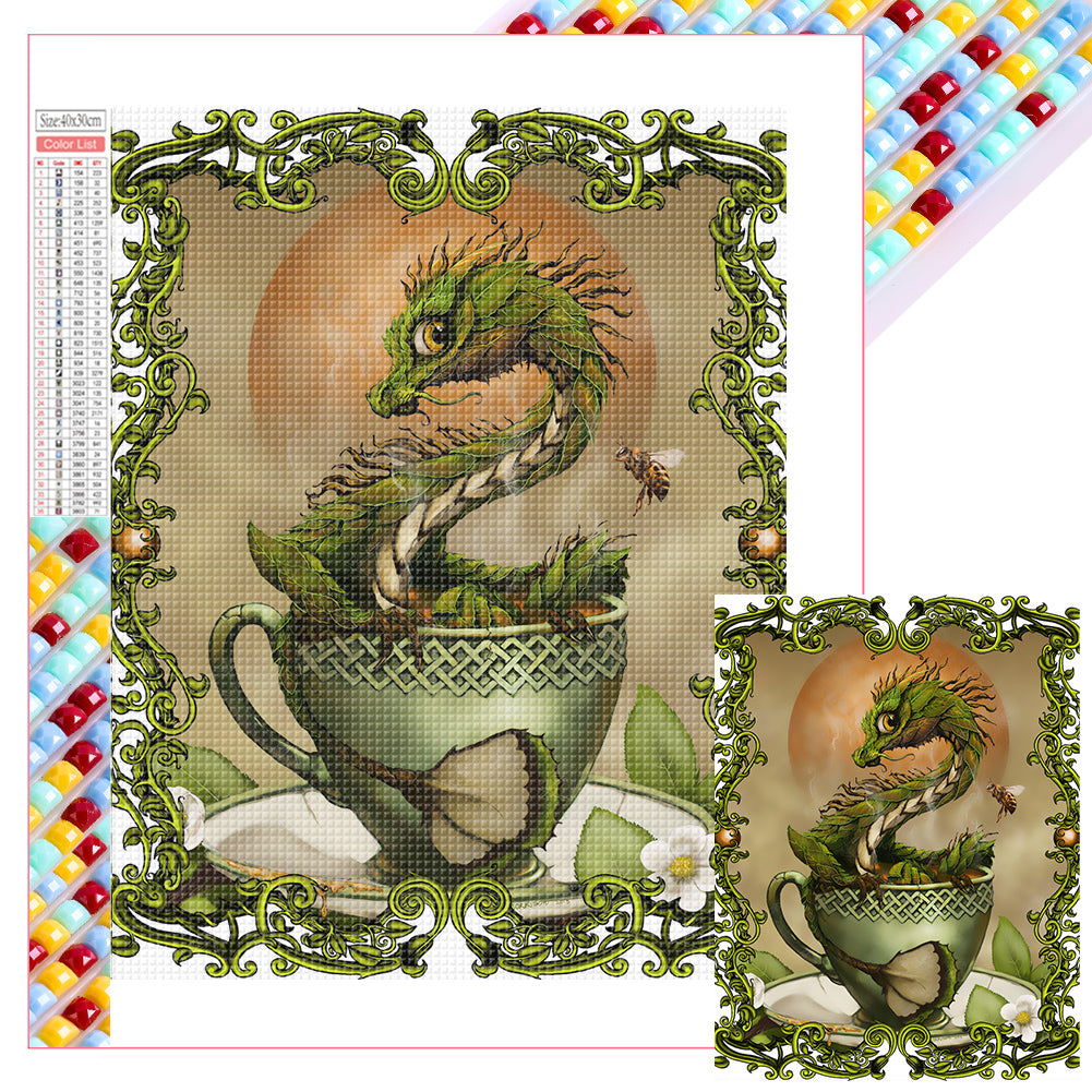 Teacup Dragon - Full Square Drill Diamond Painting 30*40CM