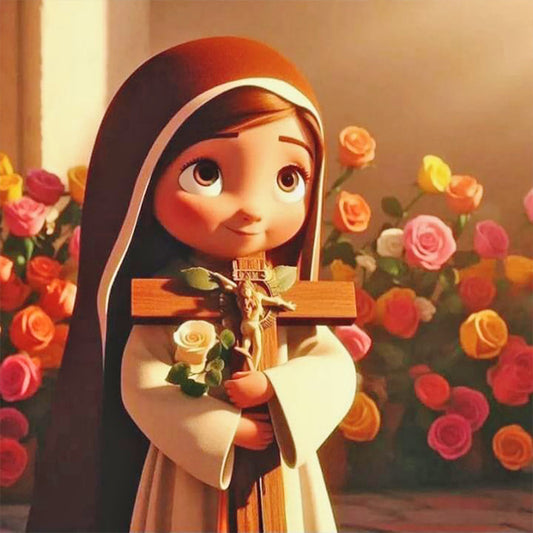 Q Version Of Virgin Mary - Full Round Drill Diamond Painting 30*30CM