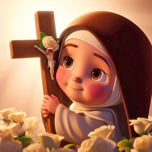 Q Version Of Virgin Mary - Full Round Drill Diamond Painting 30*30CM