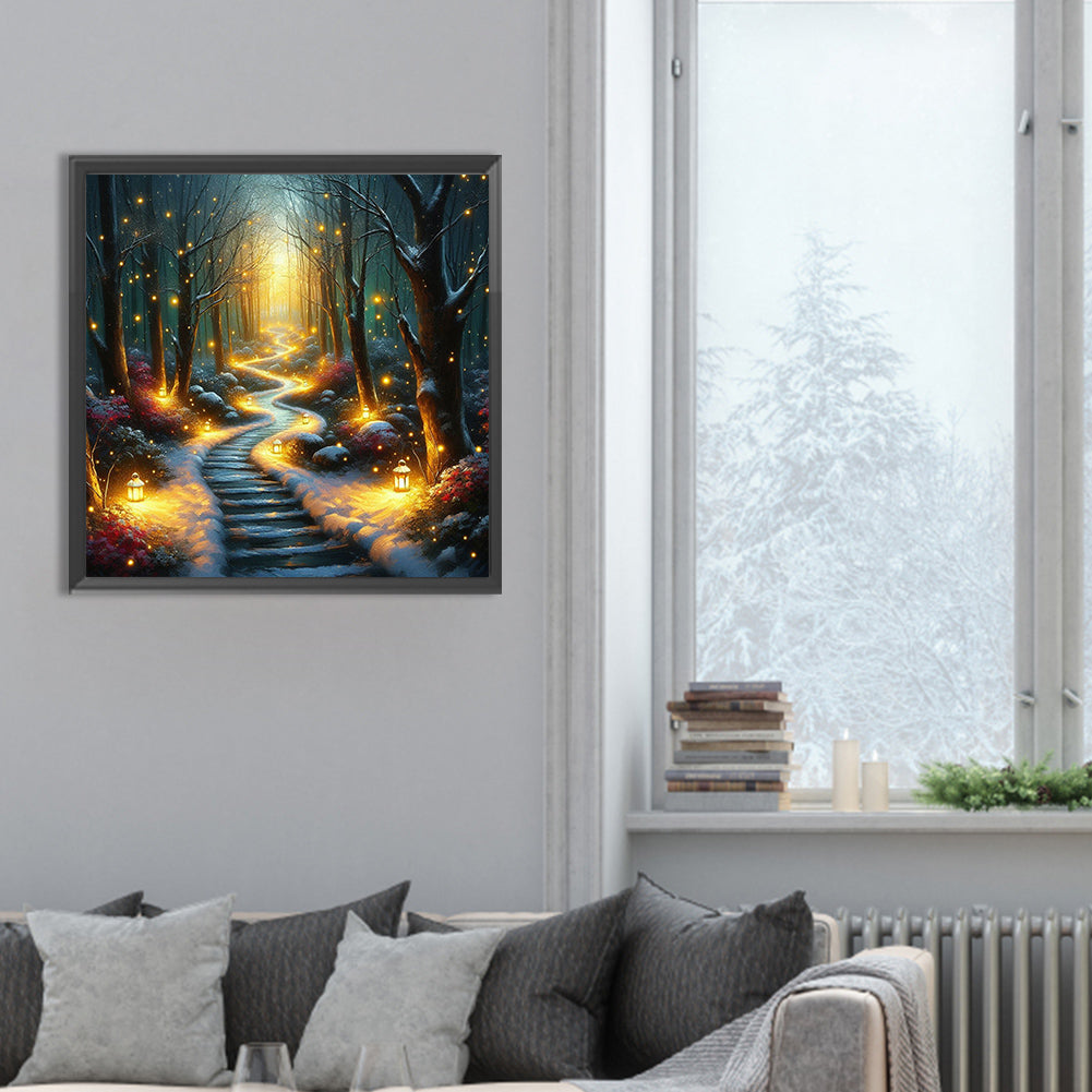 Candlelight Forest - Full Round Drill Diamond Painting 30*30CM