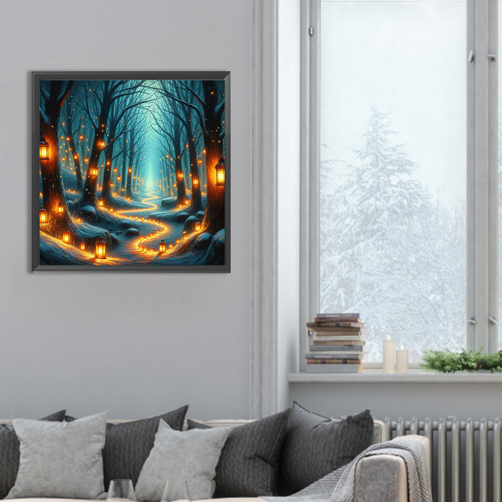 Candlelight Forest - Full Round Drill Diamond Painting 30*30CM