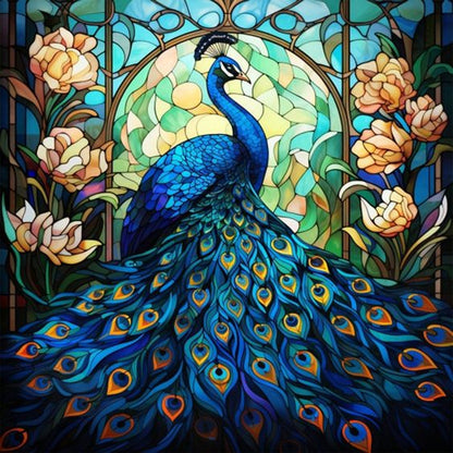 Peacock - Full Round Drill Diamond Painting 30*30CM