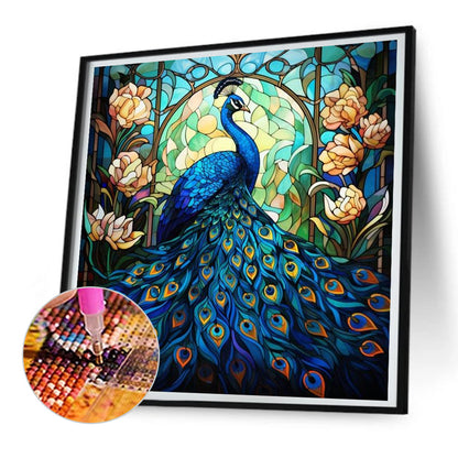 Peacock - Full Round Drill Diamond Painting 30*30CM