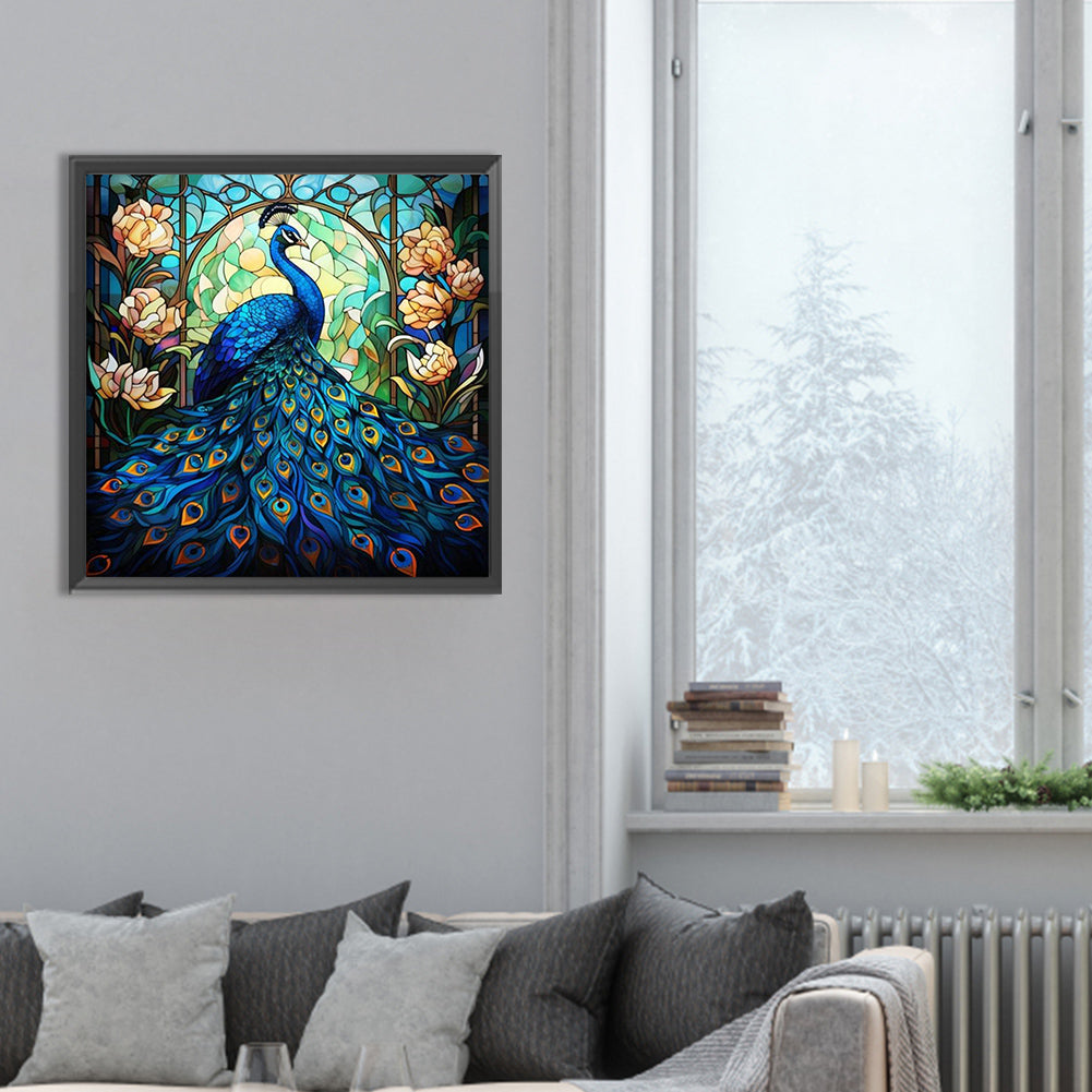 Peacock - Full Round Drill Diamond Painting 30*30CM