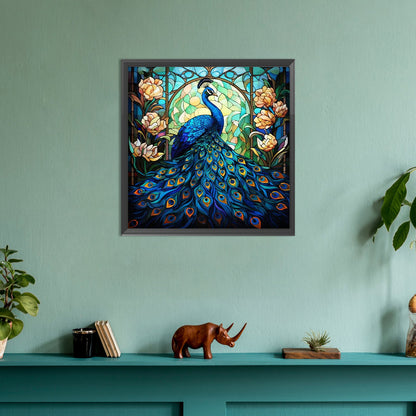 Peacock - Full Round Drill Diamond Painting 30*30CM