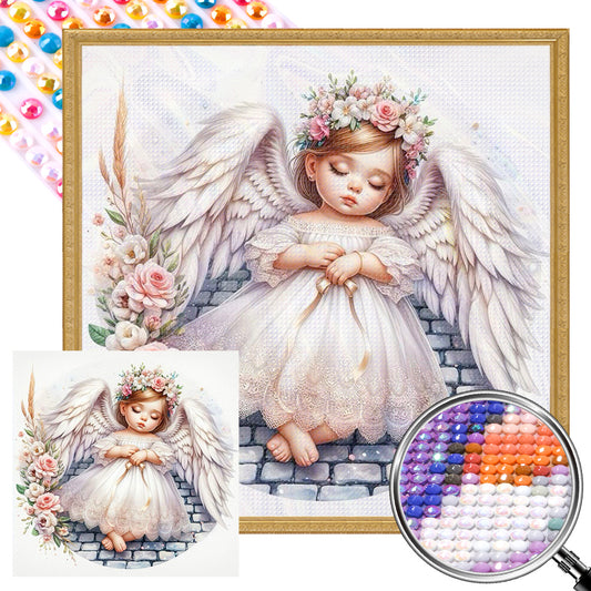 Sleeping Angel - Full AB Round Drill Diamond Painting 30*30CM