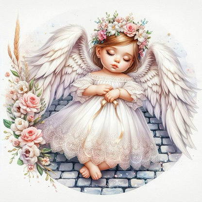 Sleeping Angel - Full AB Round Drill Diamond Painting 30*30CM