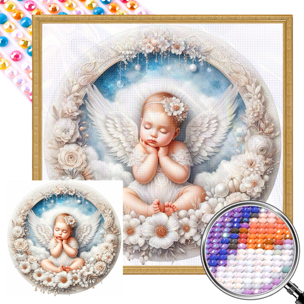 Dozing Angel - Full AB Round Drill Diamond Painting 30*30CM