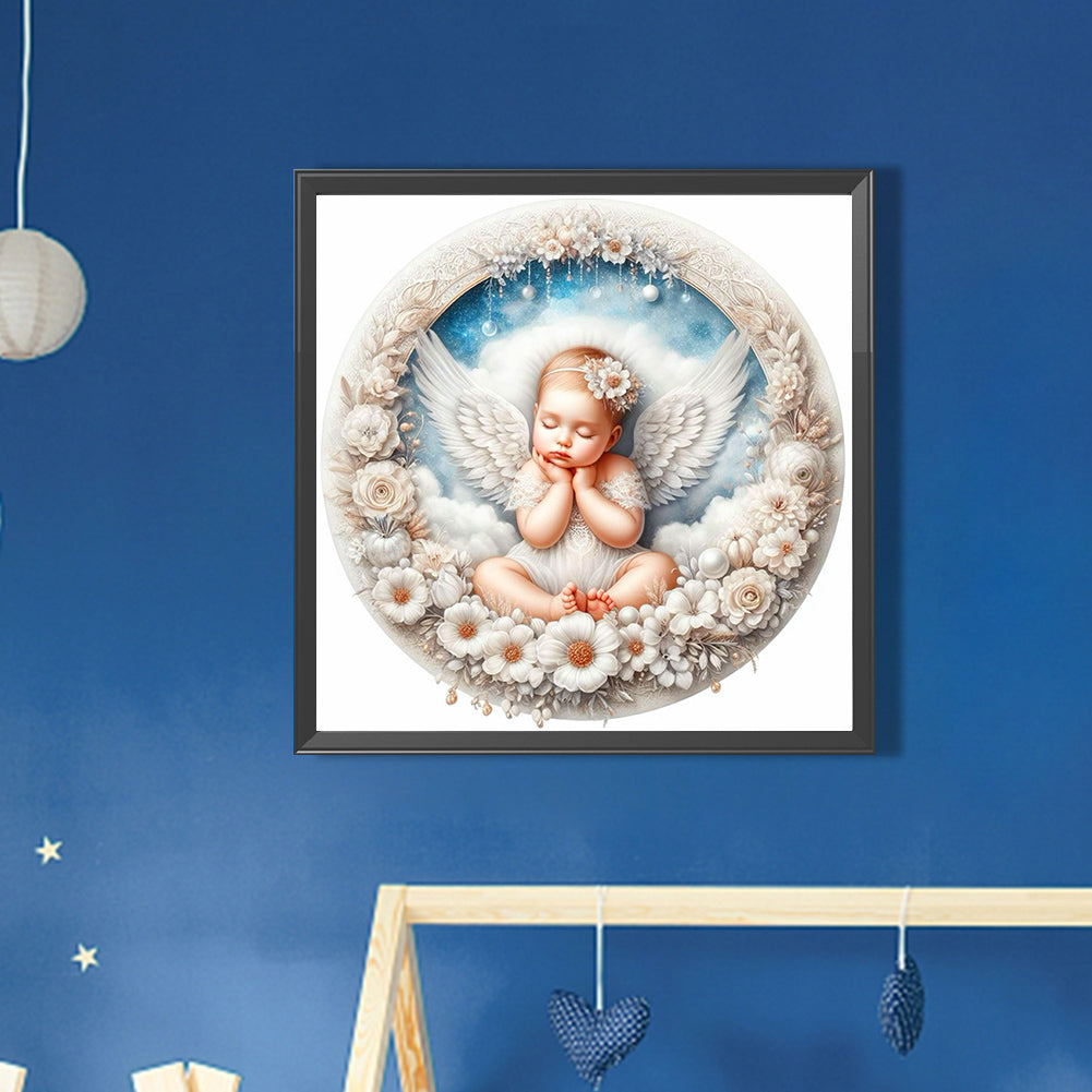 Dozing Angel - Full AB Round Drill Diamond Painting 30*30CM