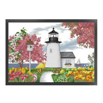 Lighthouse Seven - 14CT Stamped Cross Stitch 44*34CM