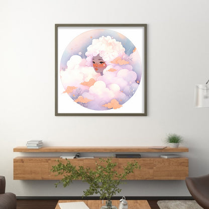 Cloud Girl - 11CT Stamped Cross Stitch 50*50CM