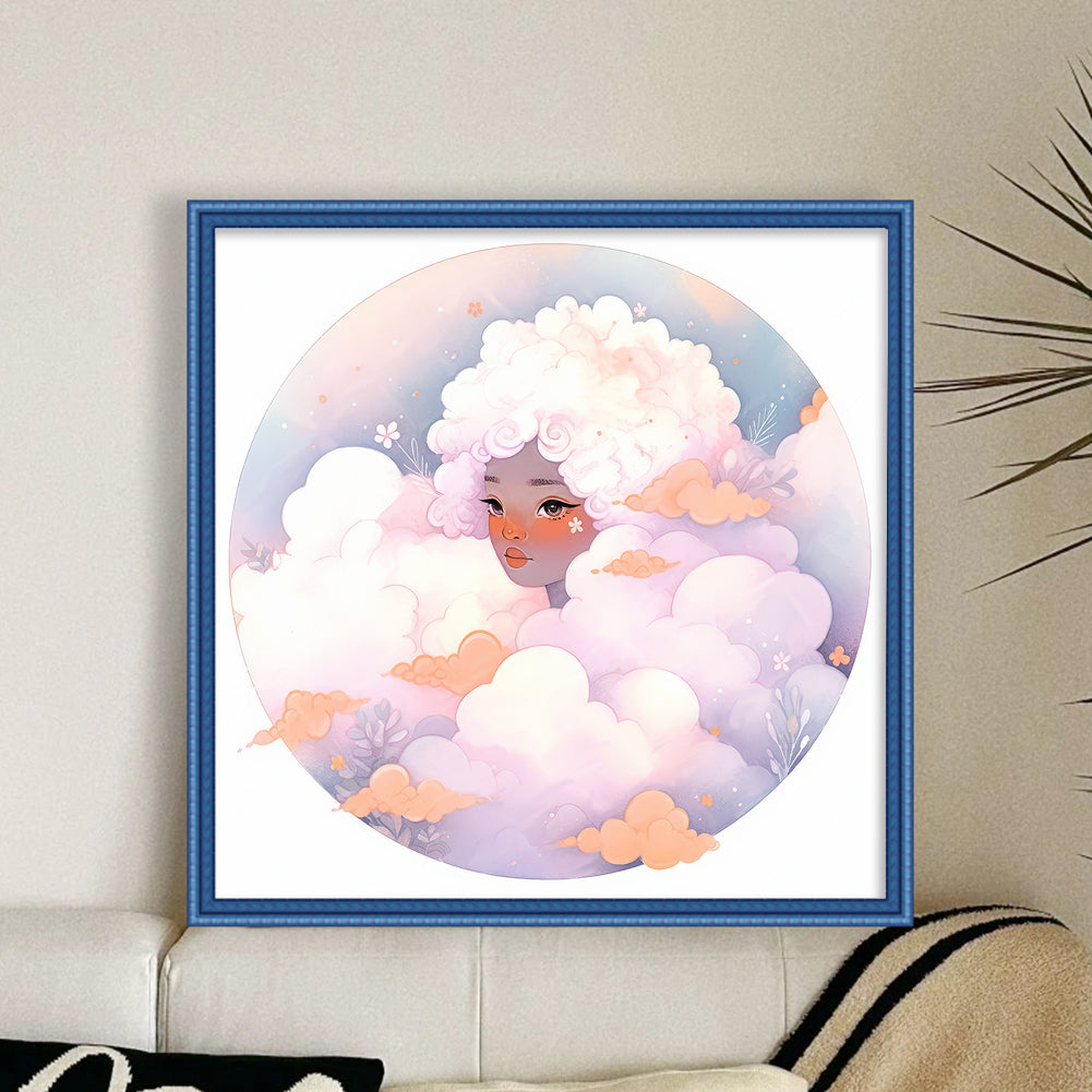 Cloud Girl - 11CT Stamped Cross Stitch 50*50CM