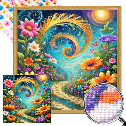 Fairy Tale World Flowers - Full AB Round Drill Diamond Painting 30*30CM