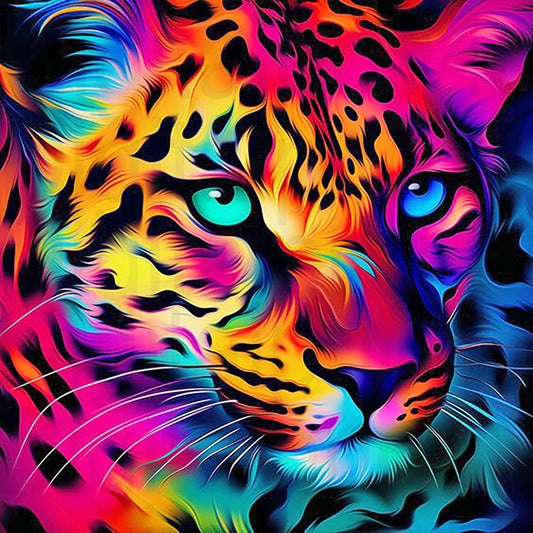 Colorful Leopard - Full Round Drill Diamond Painting 30*30CM