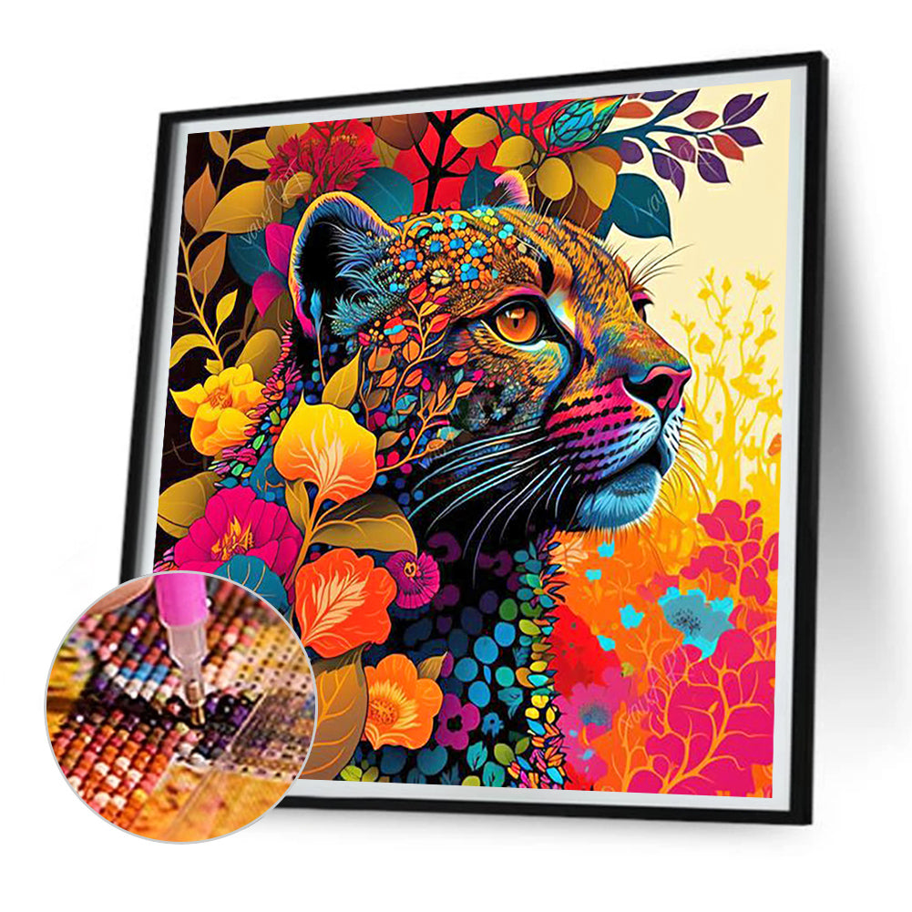 Colorful Leopard - Full Round Drill Diamond Painting 30*30CM