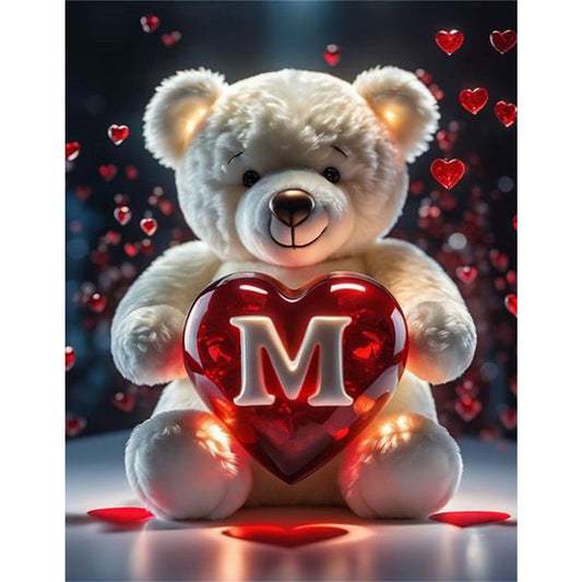 Love Letter Bear M - Full Round Drill Diamond Painting 35*45CM