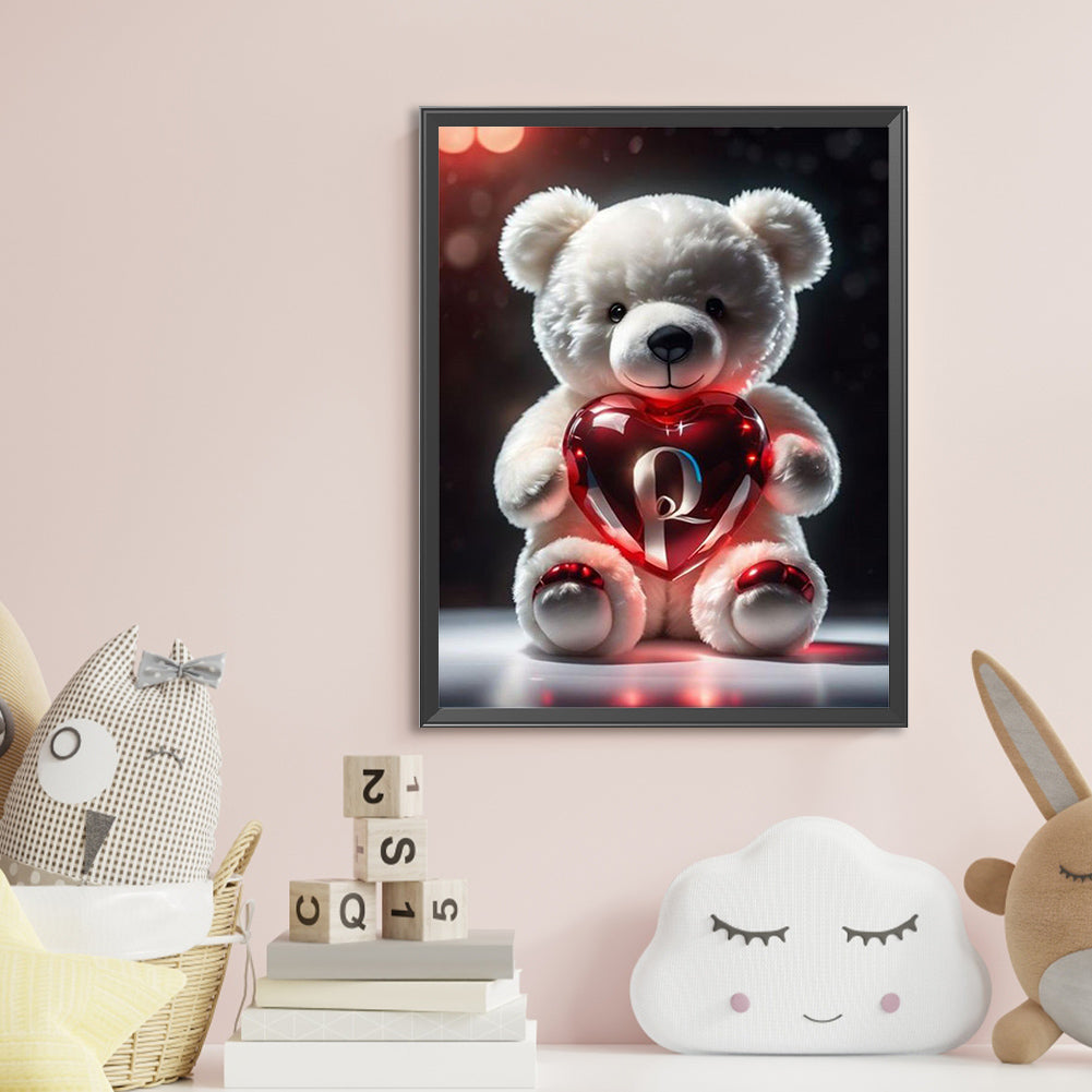 Love Letter Bear Q - Full Round Drill Diamond Painting 35*45CM