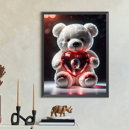 Love Letter Bear Q - Full Round Drill Diamond Painting 35*45CM