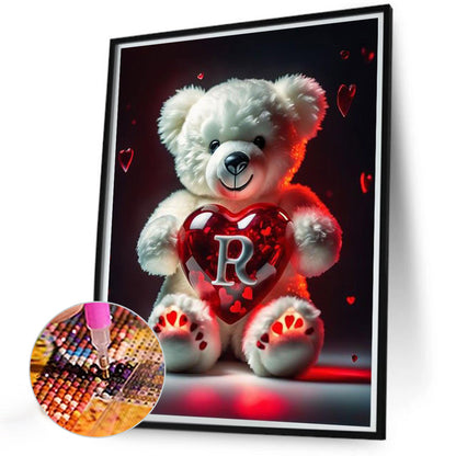 Love Letter Bear R - Full Round Drill Diamond Painting 35*45CM