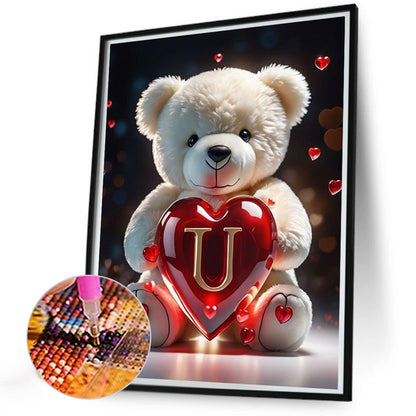 Love Letter Bear U - Full Round Drill Diamond Painting 35*45CM