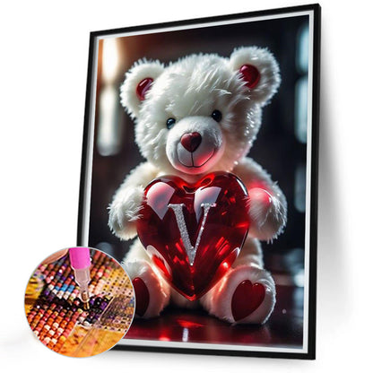 Heart Letter Bear V - Full Round Drill Diamond Painting 35*45CM