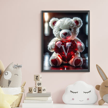 Heart Letter Bear V - Full Round Drill Diamond Painting 35*45CM