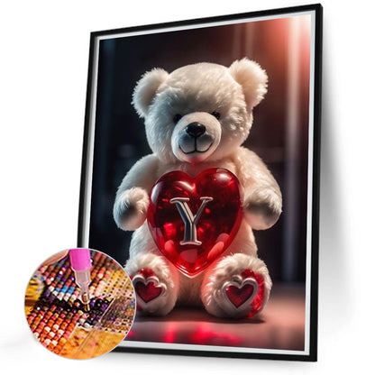 Love Letter Bear Y - Full Round Drill Diamond Painting 35*45CM