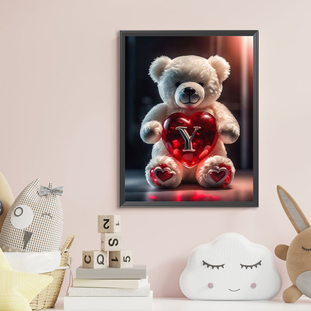 Love Letter Bear Y - Full Round Drill Diamond Painting 35*45CM