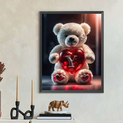 Love Letter Bear Y - Full Round Drill Diamond Painting 35*45CM