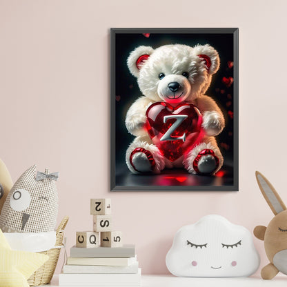 Love Letter Bear Z - Full Round Drill Diamond Painting 35*45CM