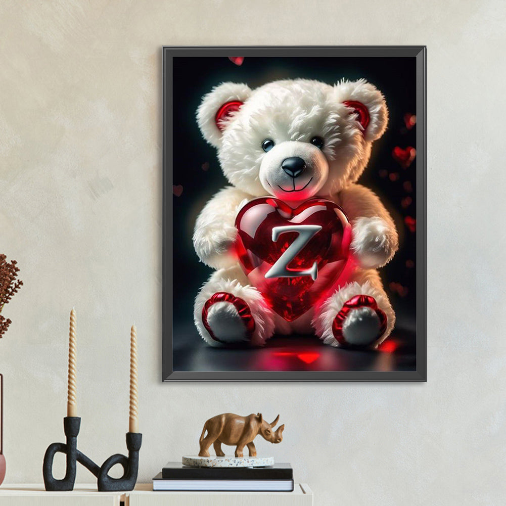 Love Letter Bear Z - Full Round Drill Diamond Painting 35*45CM