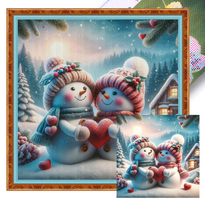 Snowman - 11CT Stamped Cross Stitch 40*40CM