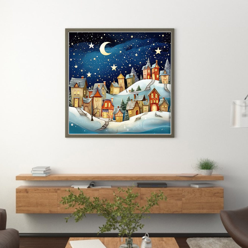 Cabin Under The Stars - 11CT Stamped Cross Stitch 50*50CM