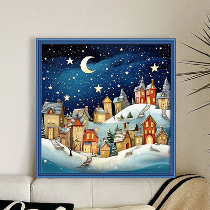 Cabin Under The Stars - 11CT Stamped Cross Stitch 50*50CM