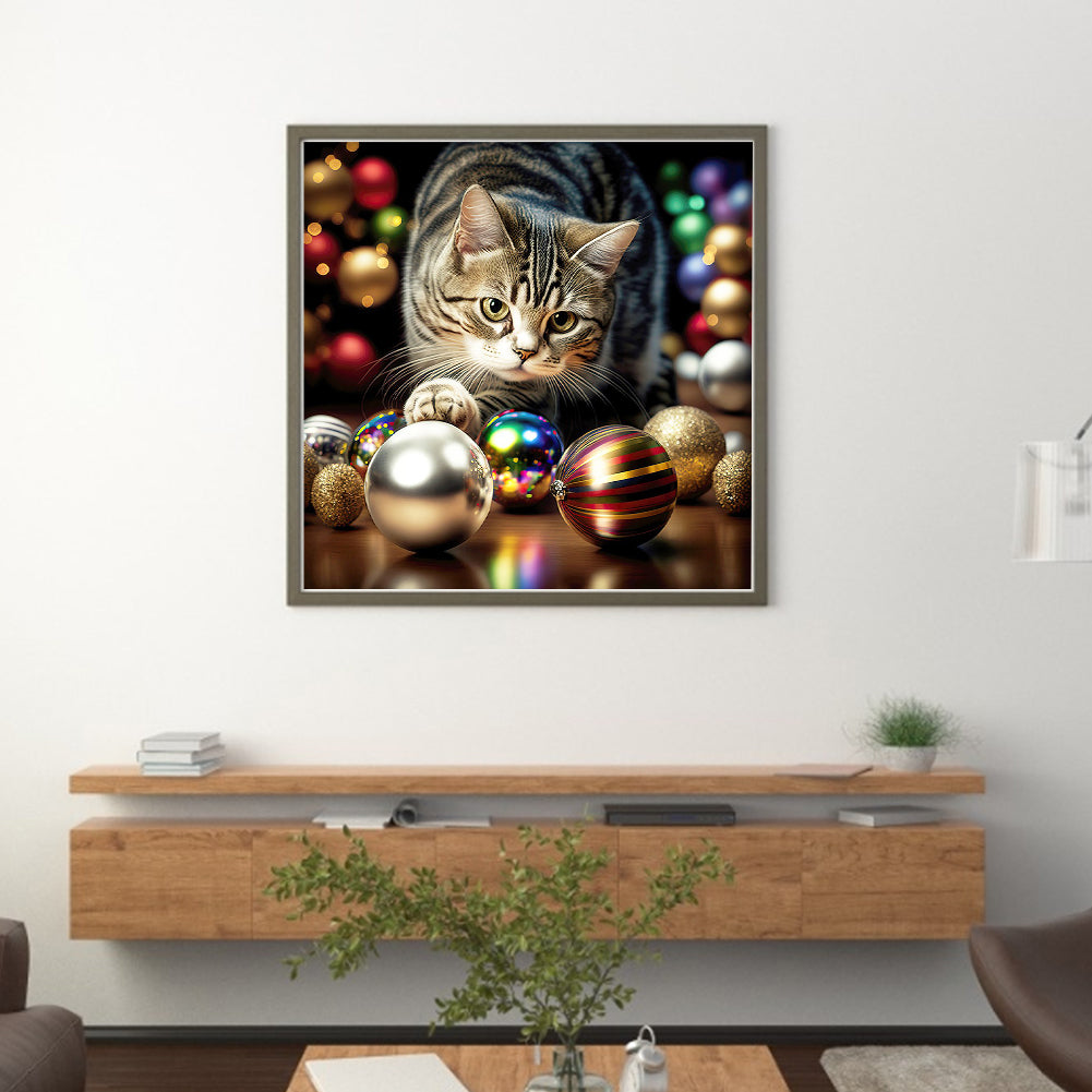 Cat - 11CT Stamped Cross Stitch 45*45CM