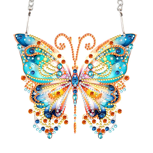 Acrylic Single-Sided Diamond Painting Hanging Pendant for Home Decor (Butterfly)