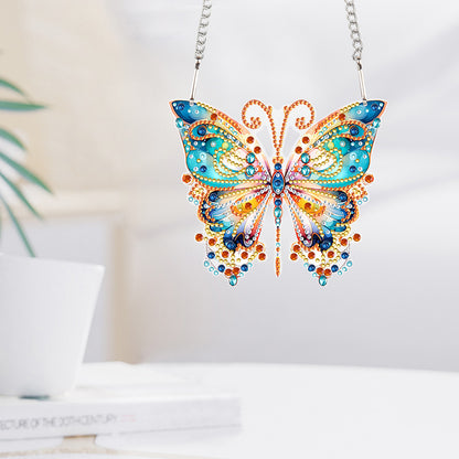 Acrylic Single-Sided Diamond Painting Hanging Pendant for Home Decor (Butterfly)