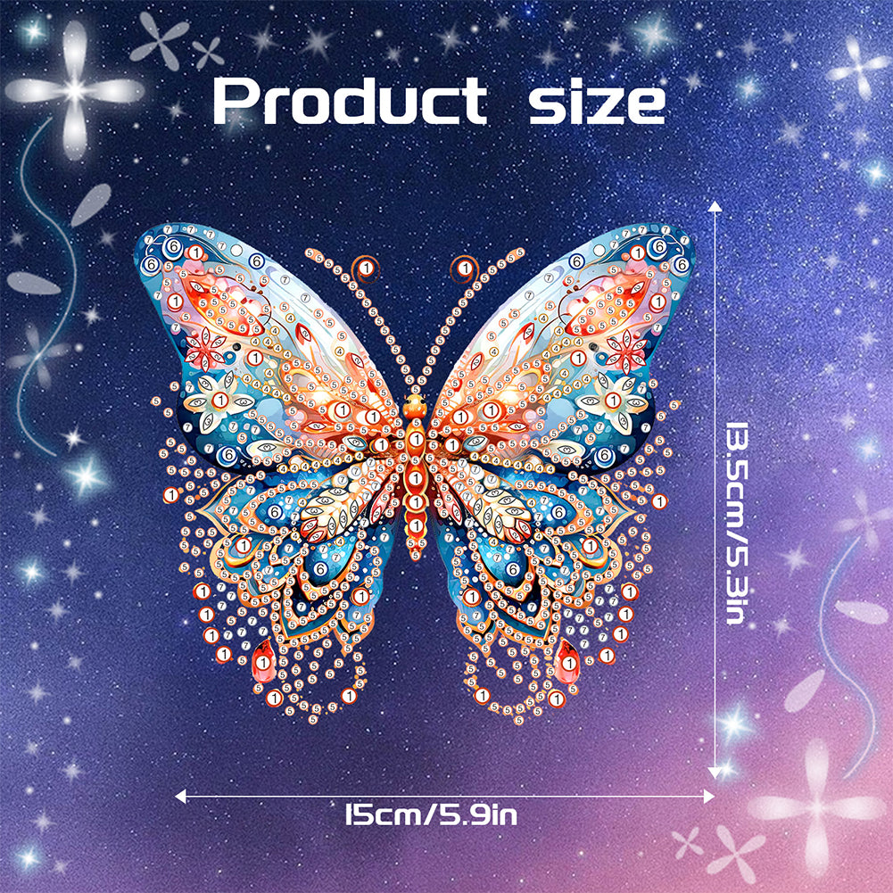 Acrylic Single-Sided Diamond Painting Hanging Pendant for Home Decor (Butterfly)