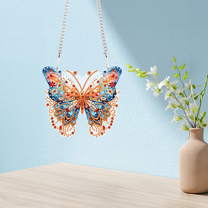 Acrylic Single-Sided Diamond Painting Hanging Pendant for Home Decor (Butterfly)