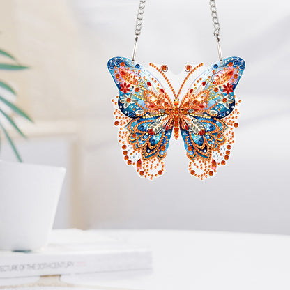 Acrylic Single-Sided Diamond Painting Hanging Pendant for Home Decor (Butterfly)