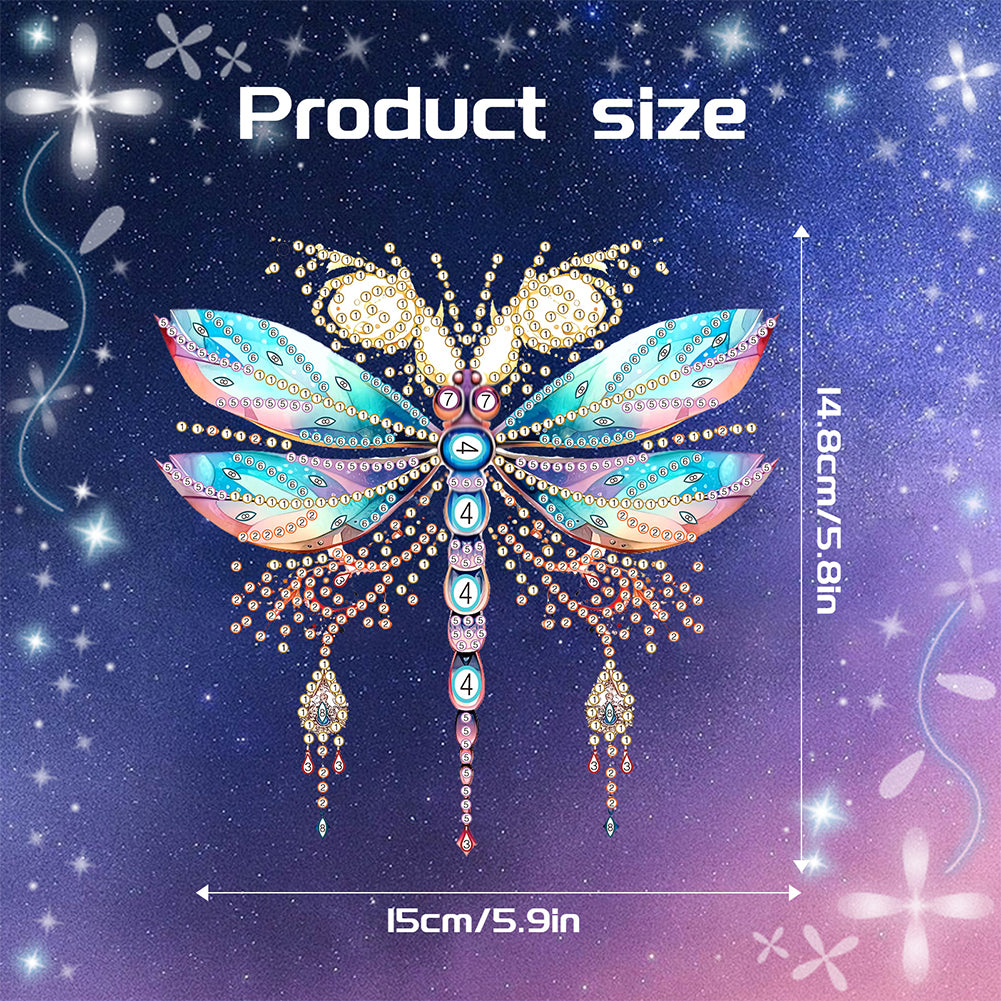 Acrylic Single-Sided Diamond Painting Hanging Pendant for Home Decor (Dragonfly)