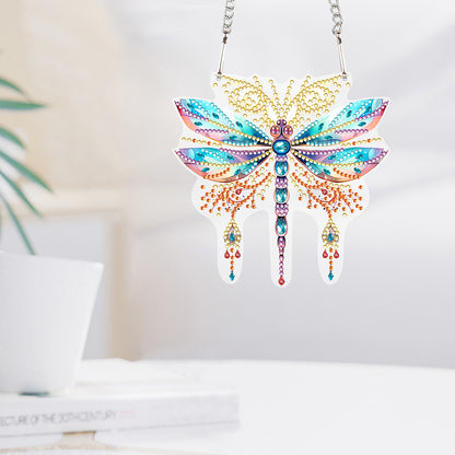 Acrylic Single-Sided Diamond Painting Hanging Pendant for Home Decor (Dragonfly)