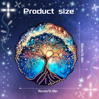 Acrylic Single-Sided Diamond Painting Hanging Pendant for Home Decor (Tree)